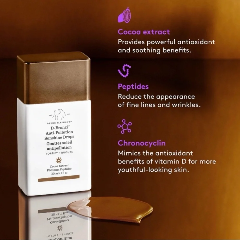 Drunk Elephant D-Bronzi Anti-Pollution Sunshine Drops (Bronzer) NEW Full Size